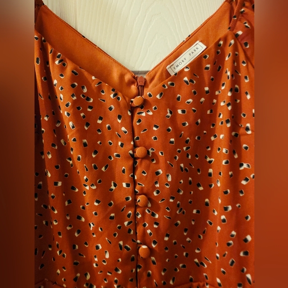 Emory Park Women's Rust Button-Front Romper - Size Medium - Picture 2 of 6